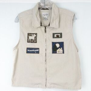 Vintage Christopher &‎ Banks Northwoods Corduroy Vest Womens Medium Cabincore